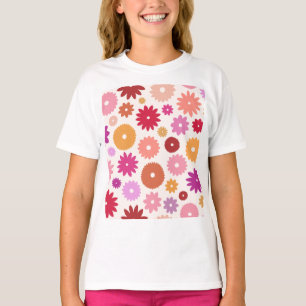 Camiseta Flores Coloridas Patrón Grande