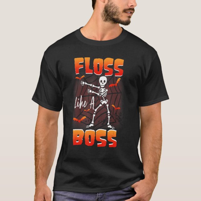 Camiseta Flores Como Un Jefe Que Florece El Skeleton Coste  (Anverso)