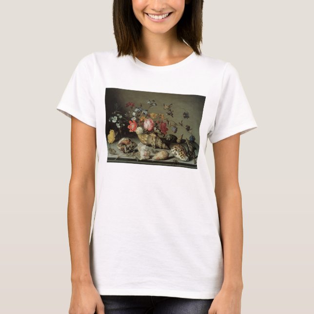 Camiseta Flores, conchas e insectos Balthasar van der Ast (Anverso)