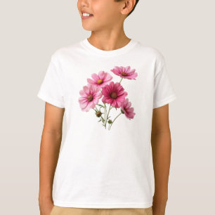 Camiseta Flores Cosmos rosadas