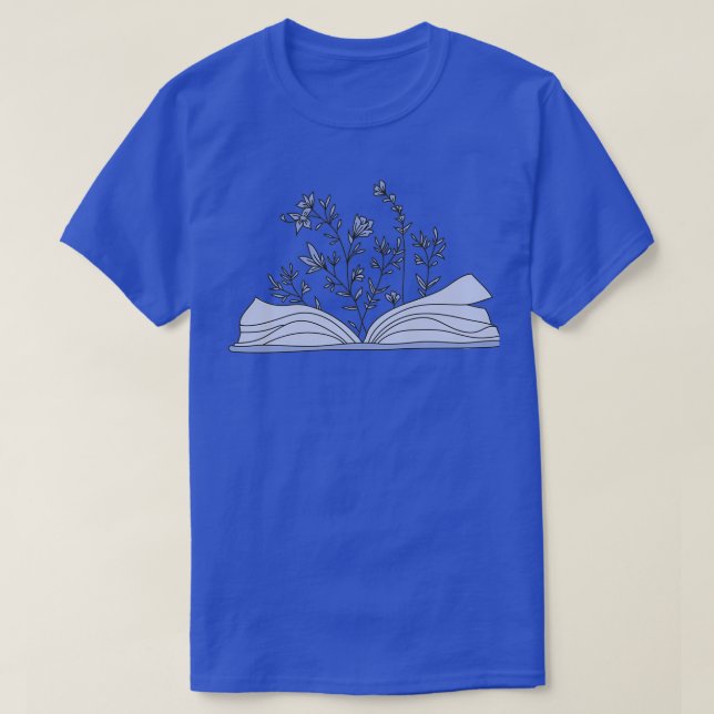 Camiseta Flores creciendo a partir del amante del libro ama (Diseño del anverso)