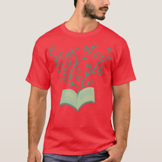 Camiseta flores creciendo en el libro amante de los libros 