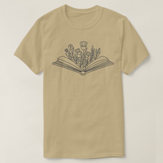 Camiseta flores cultivadas en el libro Book Geek (Diseño del anverso)
