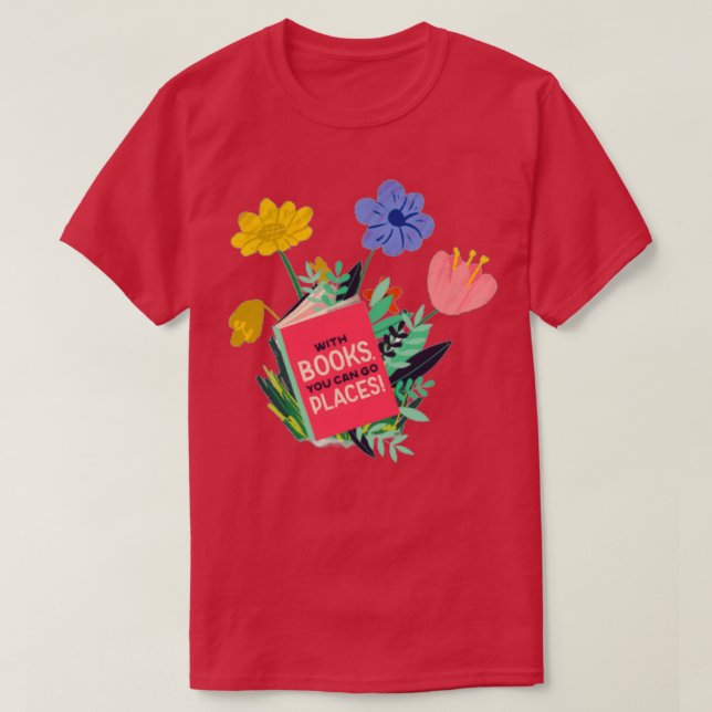 Camiseta flores cultivadas en libros flores de alacena (Diseño del anverso)