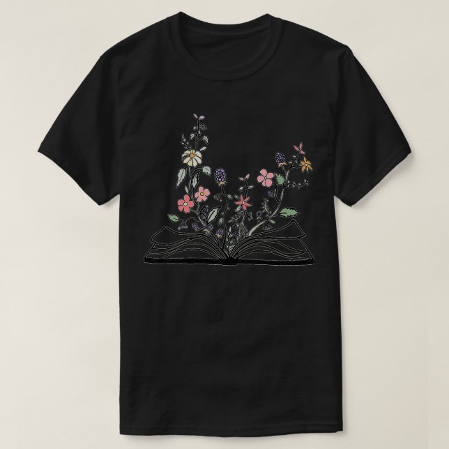 Camiseta flores cultivadas en Pegatina de belleza de libros (Diseño del anverso)