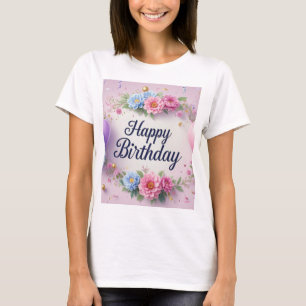 Camiseta Flores cumpleaños lujo elegante extravagante