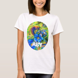 Camiseta Flores de abeja y olvidadme y un nombre