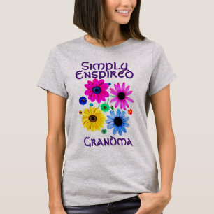 Camiseta Flores de abuela simplemente incentivadas