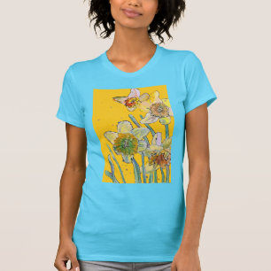 Camiseta Flores de acuarela de Daffodil Pintado Floral T-Sh