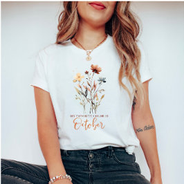 Camiseta Flores de acuarela de otoño y cotización