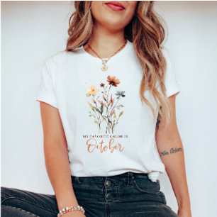 Camiseta Flores de acuarela de otoño y cotización
