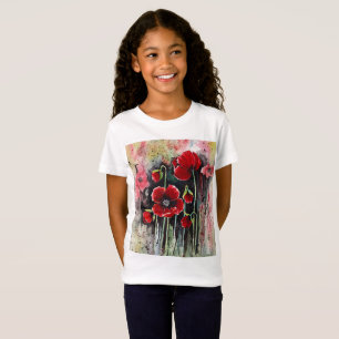 Camiseta Flores De Adormidera En Acuarela