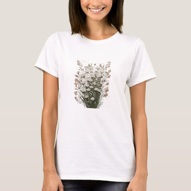 Camiseta Flores de aliento del bebé con cada flor delicada (Anverso)