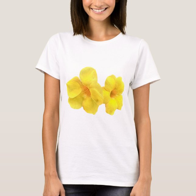 Camiseta Flores de Allamanda con caídas de lluvia (Anverso)