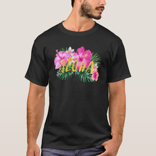 Camiseta Flores de Aloha Hibiscus (Anverso)