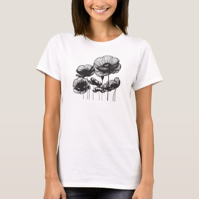 Camiseta Flores de Amapola (Anverso)