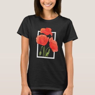 Camiseta Flores de amapola Acuarela - Naturaleza Amor de ve