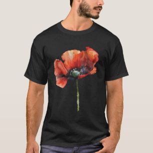 Camiseta Flores de amapola plantas rojas naturales