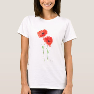 Camiseta Flores de amapola rojas