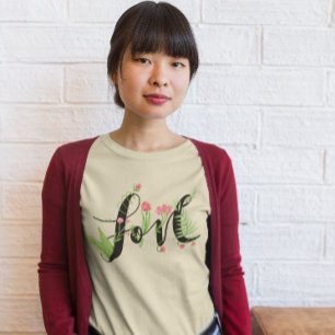 Camiseta Flores de Amor Dibujadas a Mano