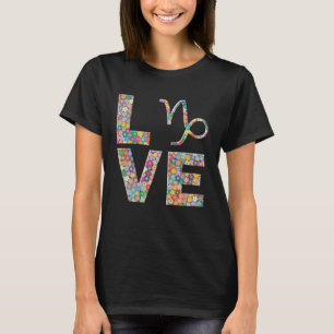 Camiseta Flores de amor por la astrología Zodiaca de Capric
