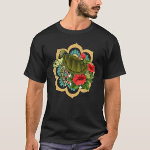 Camiseta Flores de animales de las tortugas marinas tribale