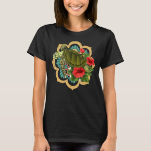 Camiseta Flores de animales de las tortugas marinas tribale