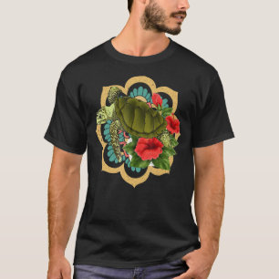 Camiseta Flores de animales de las tortugas marinas tribale