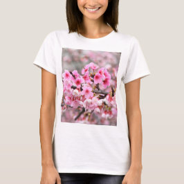 Camiseta Flores de árbol rosa floral japonesa de cerezo