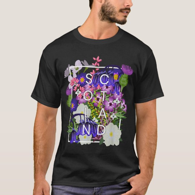 Camiseta Flores de Arte de Palabra de Escocia - Orgullo esc (Anverso)