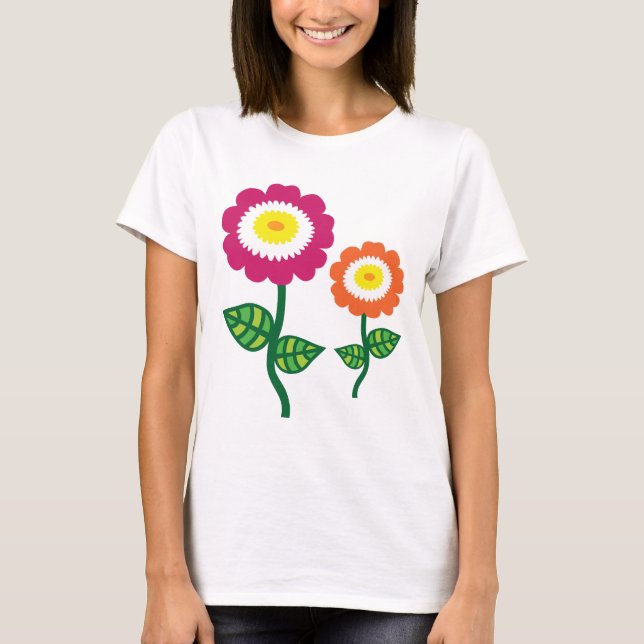 Camiseta Flores de arte divertidas (Anverso)