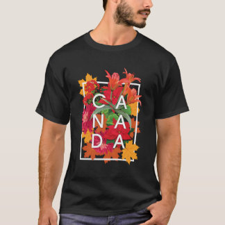 Camiseta Flores De Arte Word De Canadá - Orgullo Canadiense