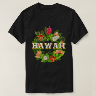 Camiseta Flores de arte Word en Hawái - Orgullo hawaiano