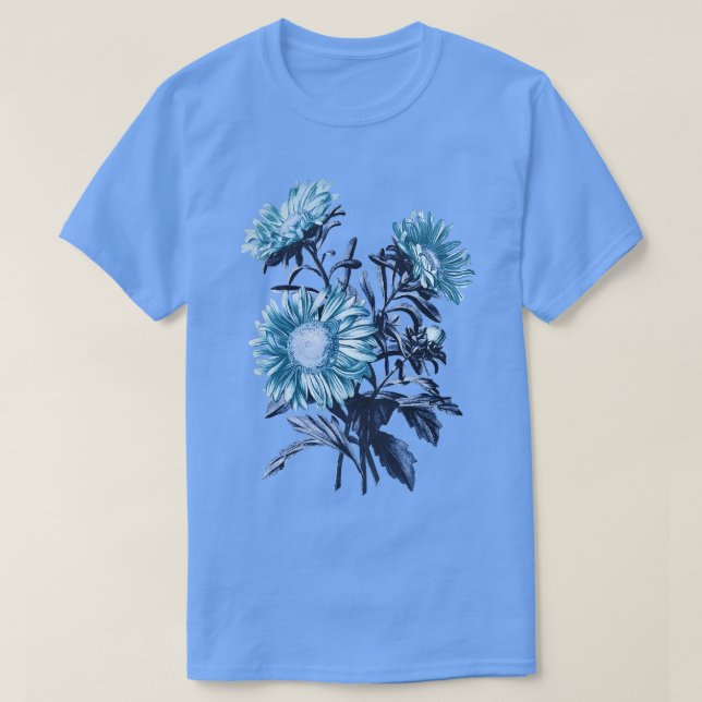 Camiseta Flores de Aster Vintage (Diseño del anverso)