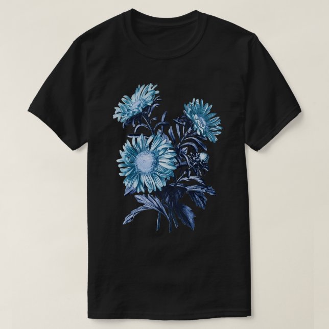 Camiseta Flores de Aster Vintage (Diseño del anverso)