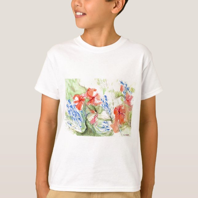 Camiseta Flores de Balsam y Lobelia (Anverso)