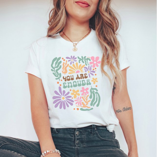 Camiseta Flores De Boho Retro Ya Basta De Salud Mental (Subido por el creador)