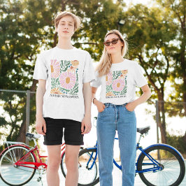 Camiseta Flores de Boho y comillas sin lluvia ni flor