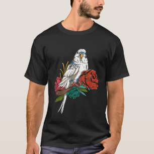 Camiseta Flores de Budgie - Ave de Budgerigar de la Natural