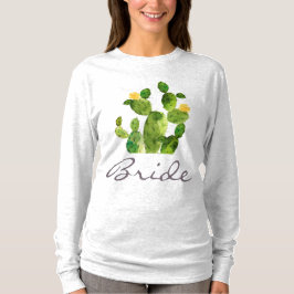 CAMISETA FLORES DE CACTO DESERTO DE COLOR DE AGUA VERDE BRI