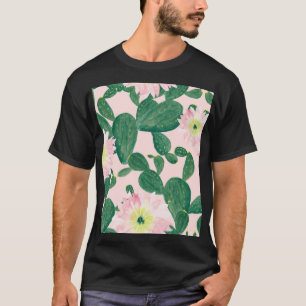 Camiseta Flores de cactus: pintura acuarela