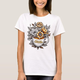 Camiseta Flores de café de la felicidad elaborada