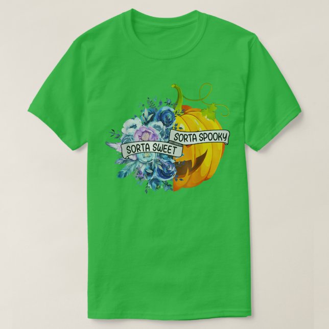 Camiseta Flores de calabaza de Halloween con dulce sabor a  (Diseño del anverso)