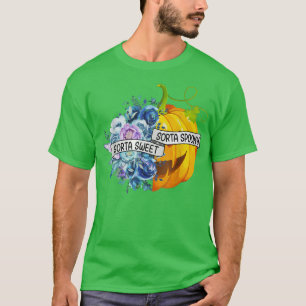 Camiseta Flores de calabaza de Halloween con dulce sabor a 