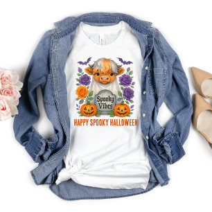 Camiseta Flores de calabazas de Halloween del fantasma de l