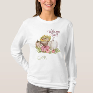 Camiseta Flores de calabazas de otoño de bienvenida