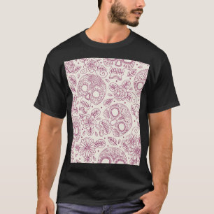 Camiseta Flores De Calavera: Día Mexicano Sin Maravillas.