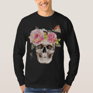 Camiseta Flores de calavera Mariposa Araña Regalo Halloween