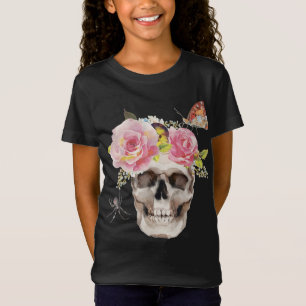 Camiseta Flores de calavera Mariposa Araña Regalo Halloween