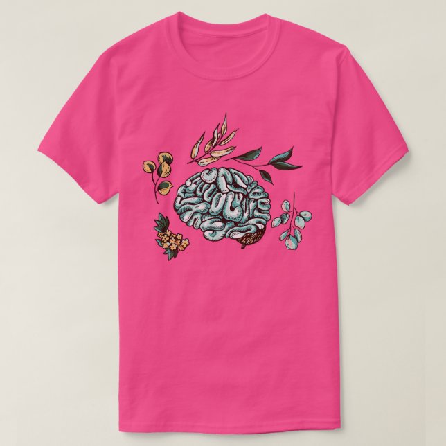 Camiseta Flores de cerebro humanas (Diseño del anverso)